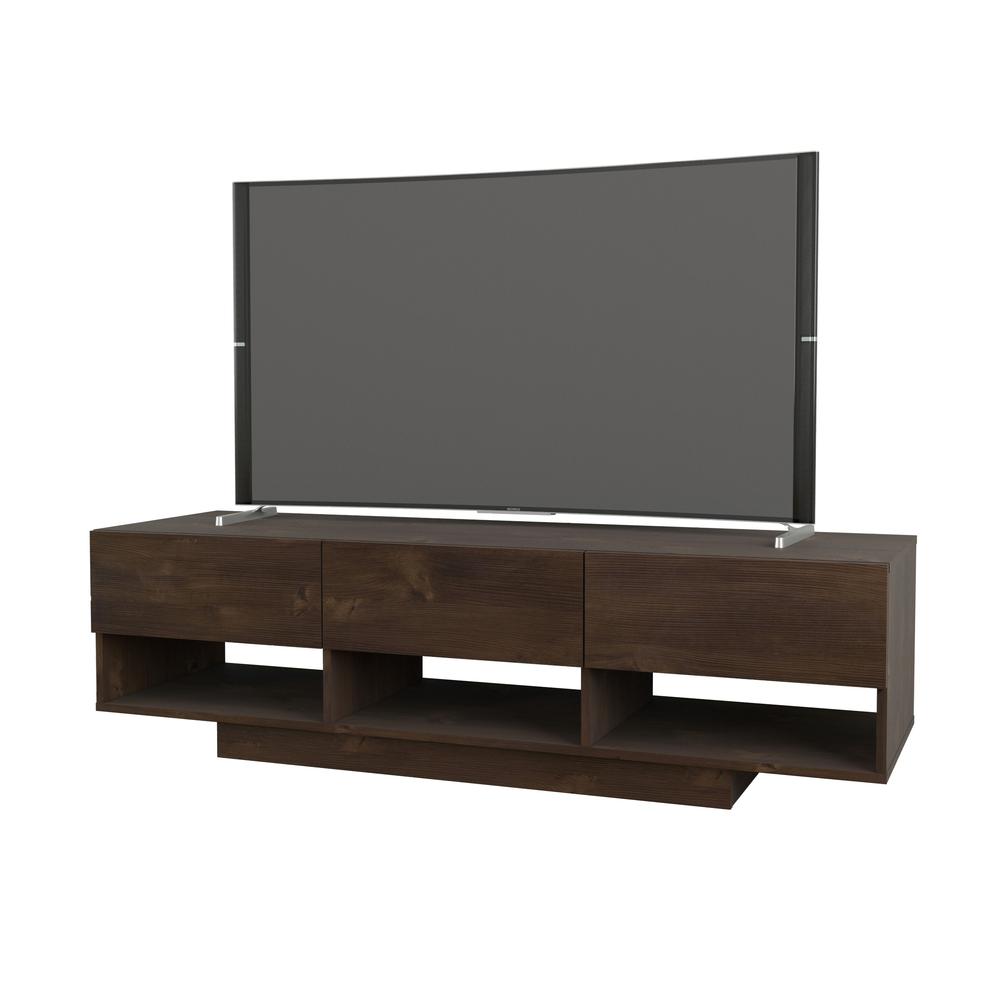 60-Inch Tv Stand With 3-Drawers, Truffle. Picture 1