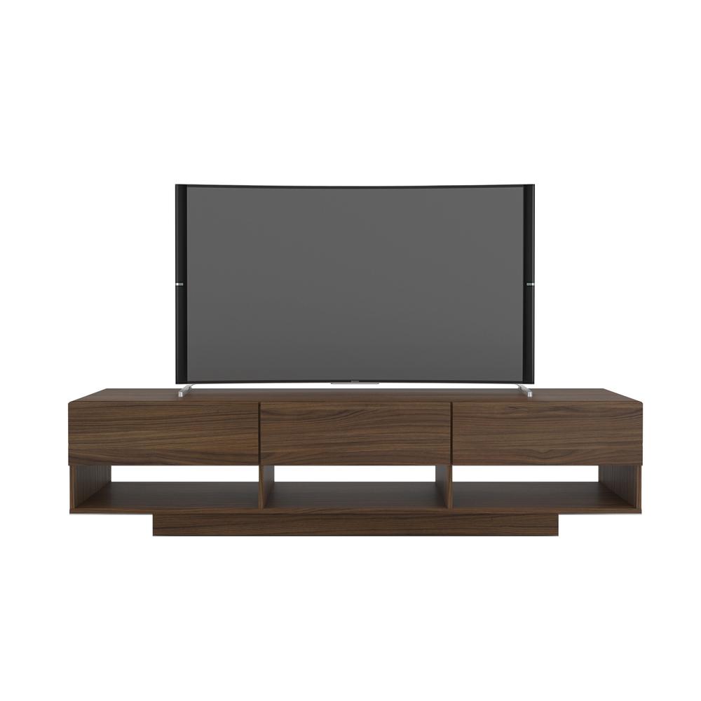 72-Inch Tv Stand With 3-Drawers, Walnut. Picture 1