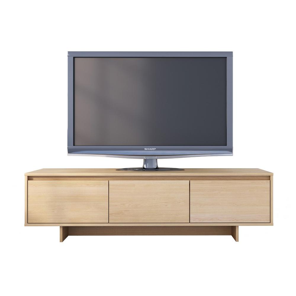 60-Inch Tv Stand With Storage, Natural Maple. Picture 1