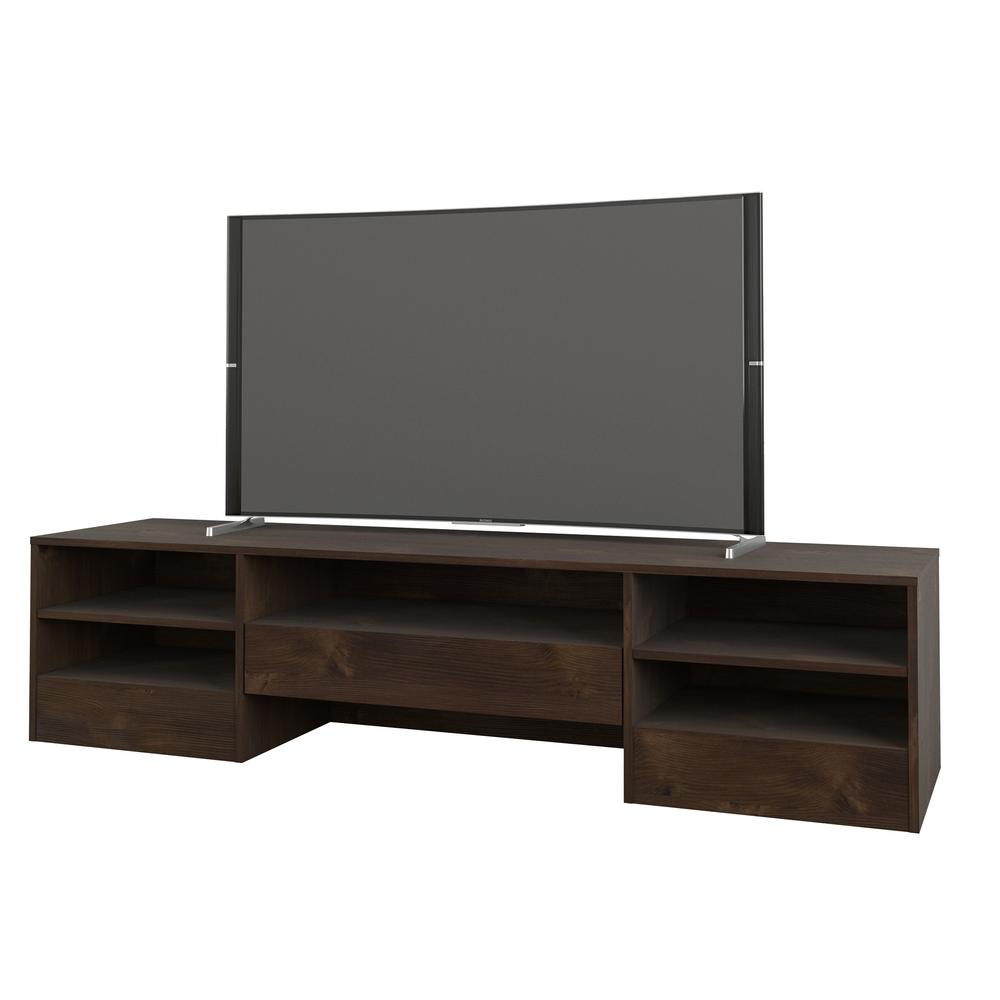 72-Inch Tv Stand With A Drawer, Truffle. Picture 1