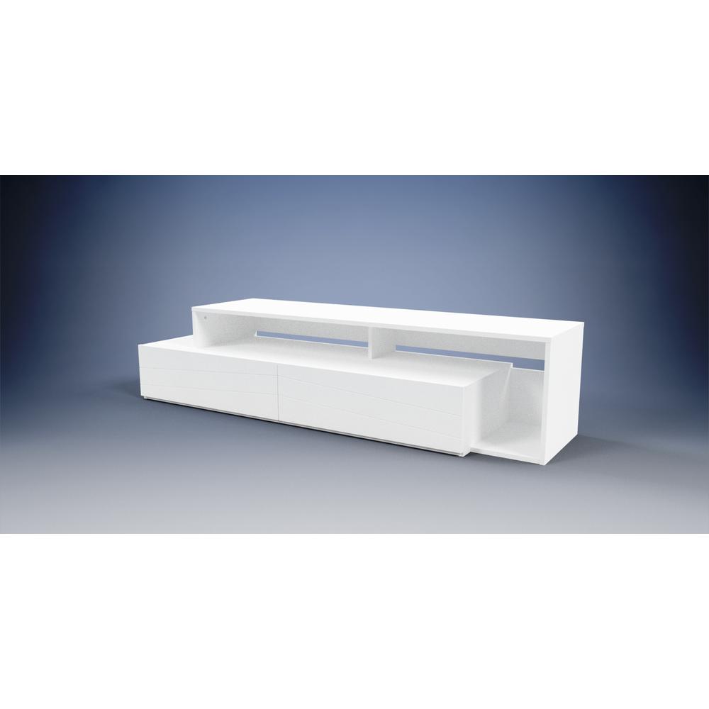 72-Inch Tv Stand With 2 Drawers, White. Picture 5