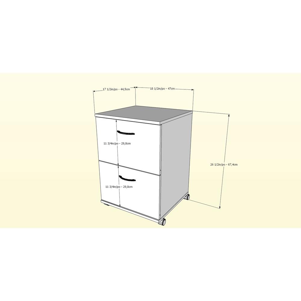2-Drawer Essentials Rolling Filing Cabinet, Truffle. Picture 2