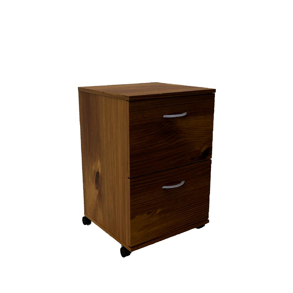2-Drawer Essentials Rolling Filing Cabinet, Truffle. Picture 1