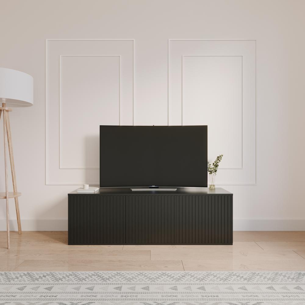 Trelisse Black 60 inch TV Stand with 3 doors. Picture 3