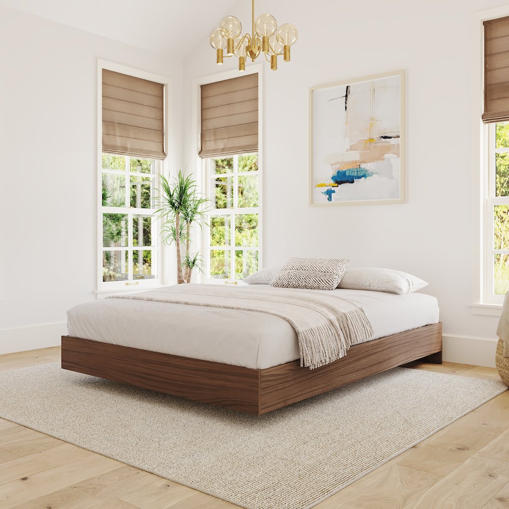 Platform Bed Frame, Queen|Walnut. Picture 6