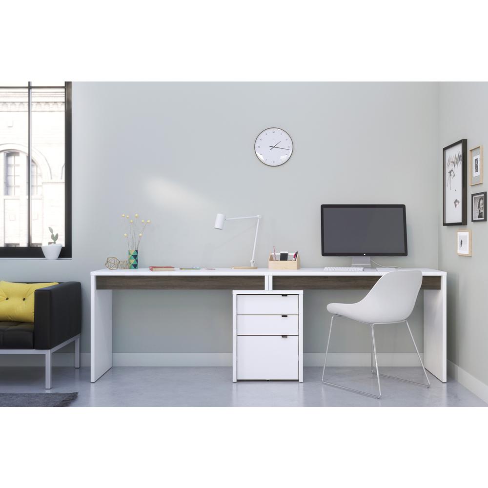 Nexera 211348 Chrono Reversible Desk Panel, Bark Grey & White. Picture 4