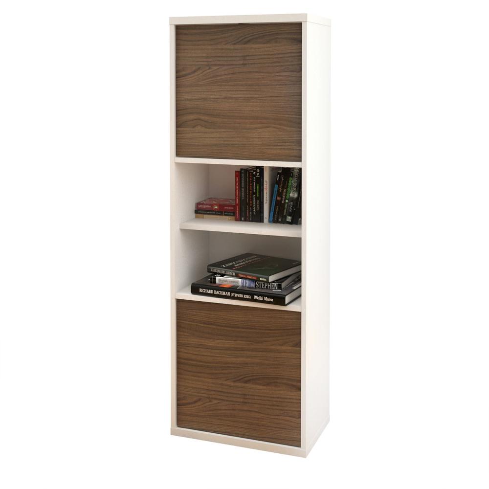 Bookcases & Armoires, White & Walnut. Picture 1