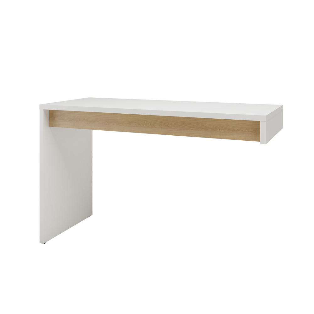 Reversible Desk Panel For Home Office, White & Natural Maple. Picture 1