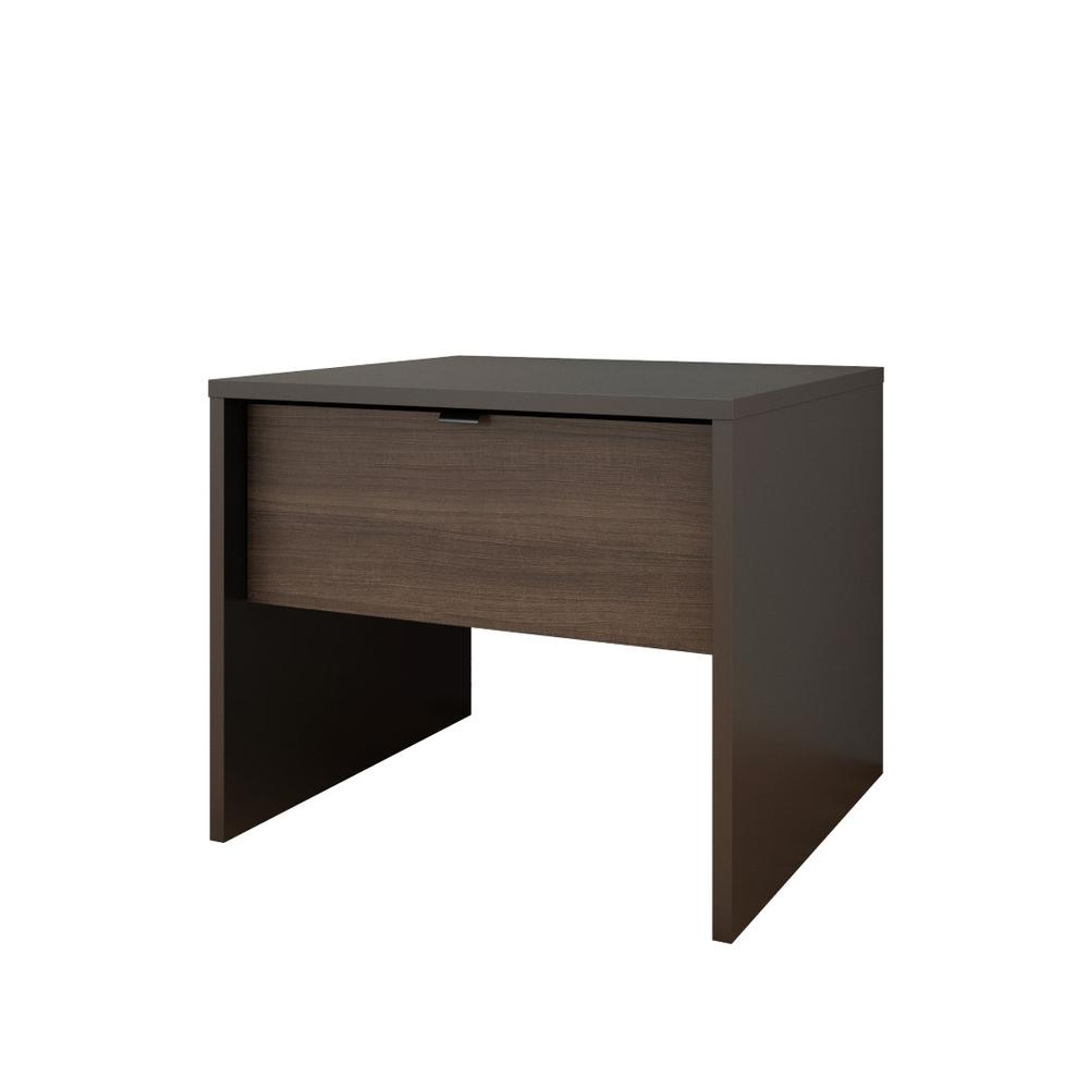 Nightstand With 1-Drawer, Black & Ebony. Picture 1