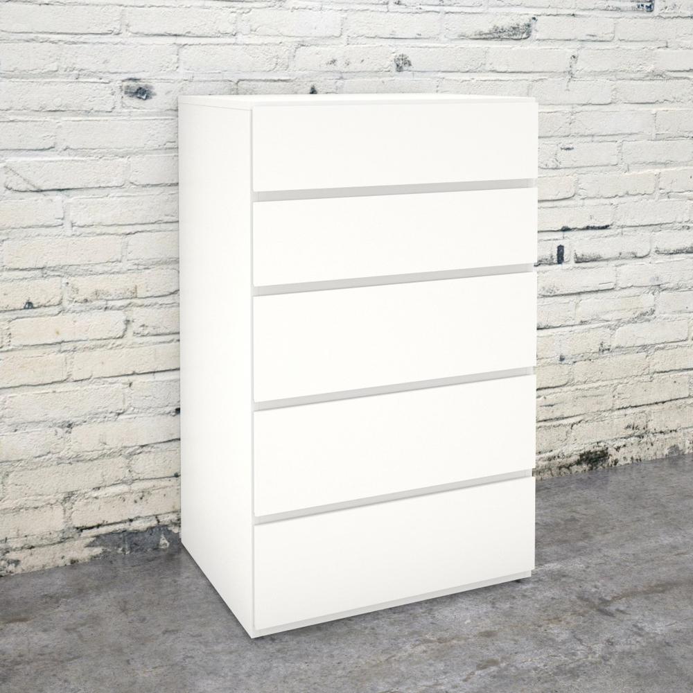 5-Drawer Dresser Chest, White. Picture 2