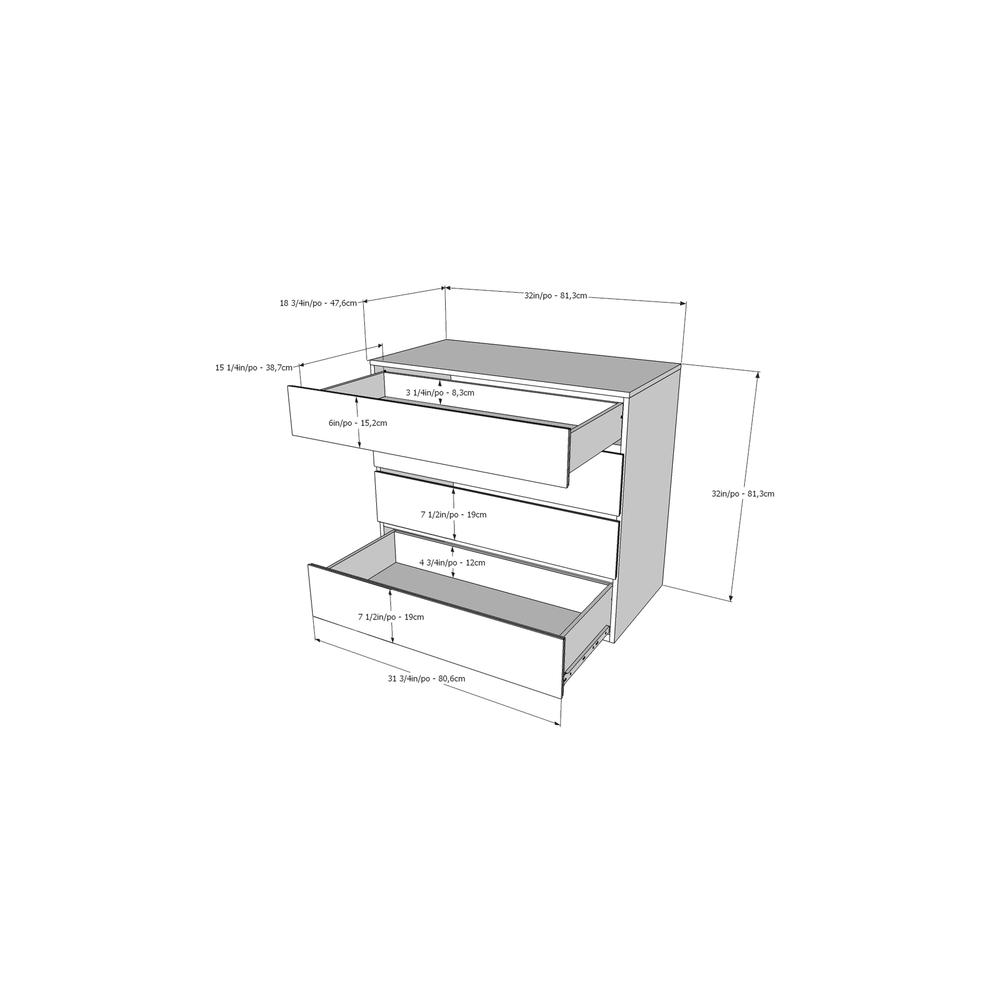 4-Drawer Dresser Chest, White. Picture 3
