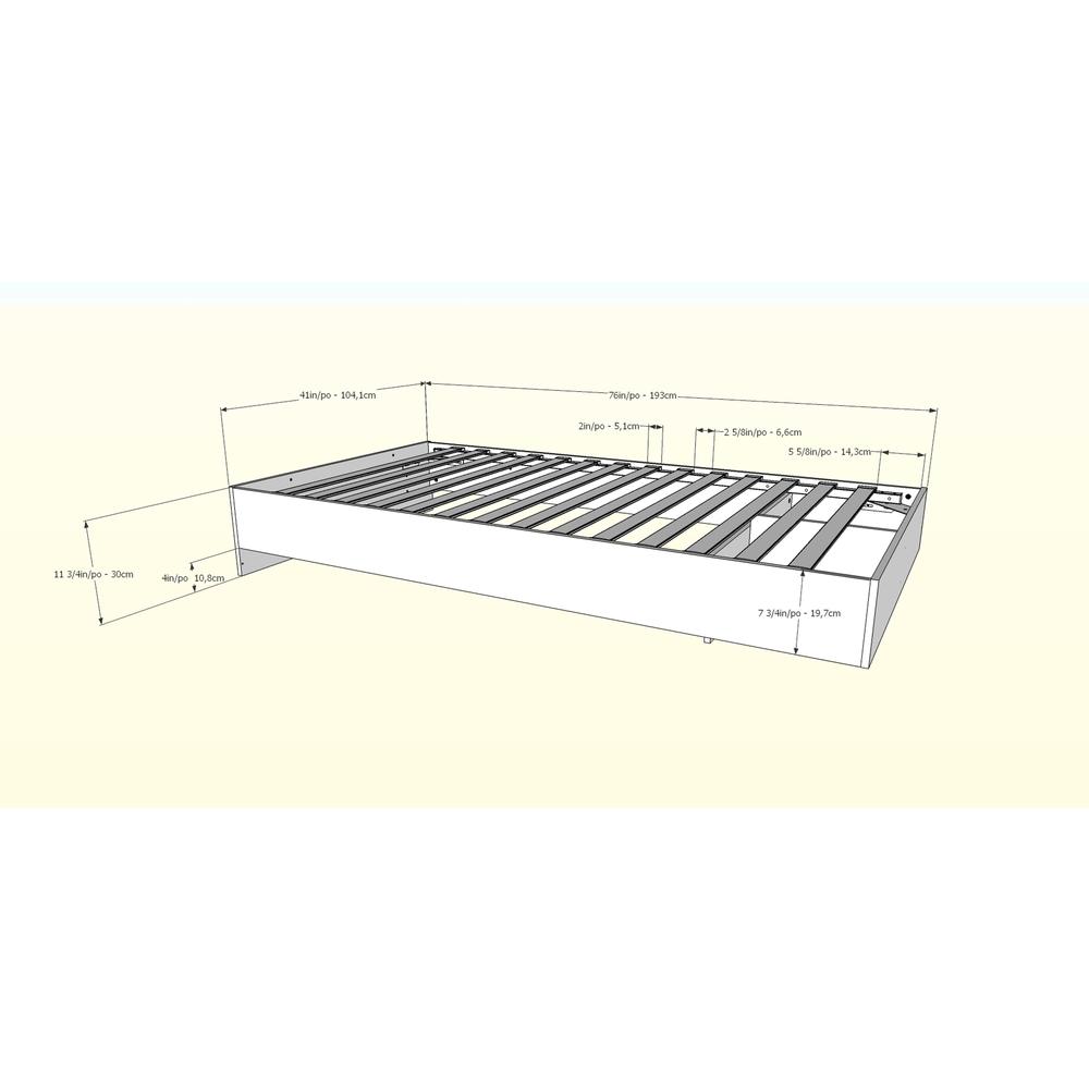 Platform Bed Frame, Twin|White. Picture 4