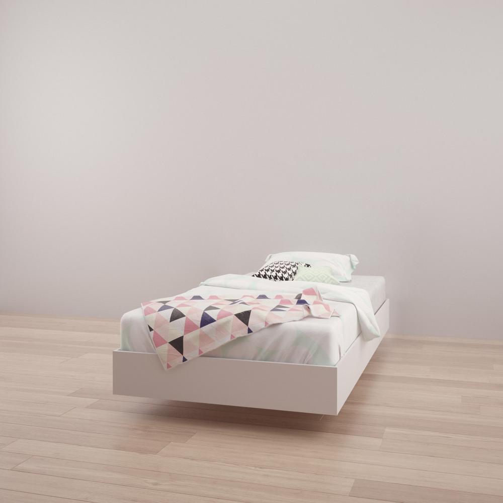 Platform Bed Frame, Twin|White. Picture 2