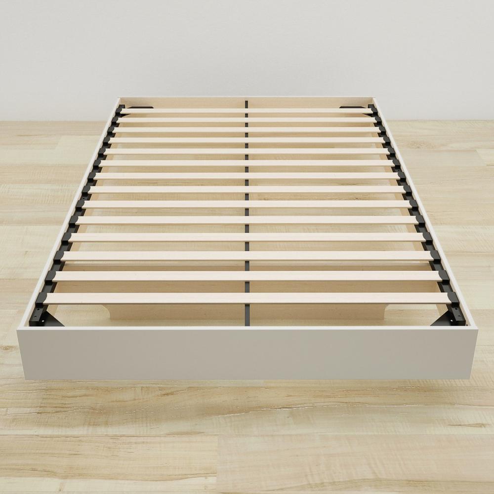 Platform Bed Frame, Twin|White. Picture 3