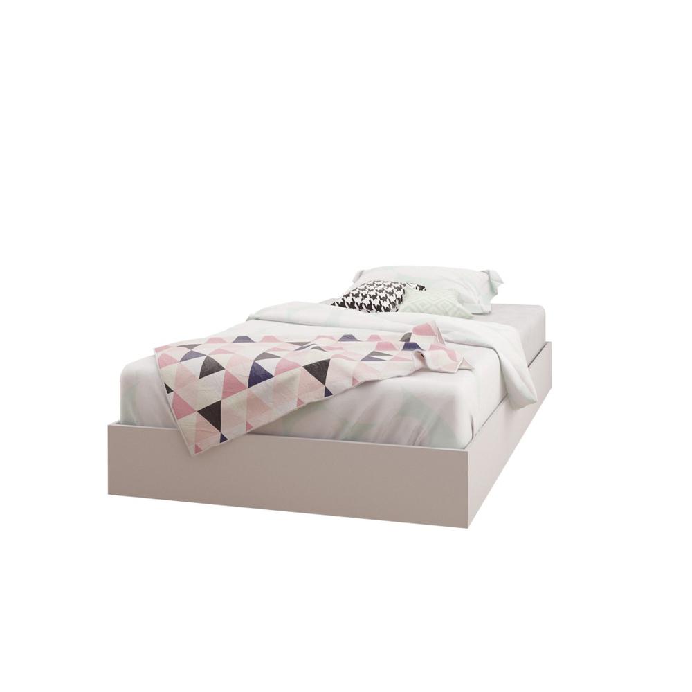 Platform Bed Frame, Twin|White. Picture 1