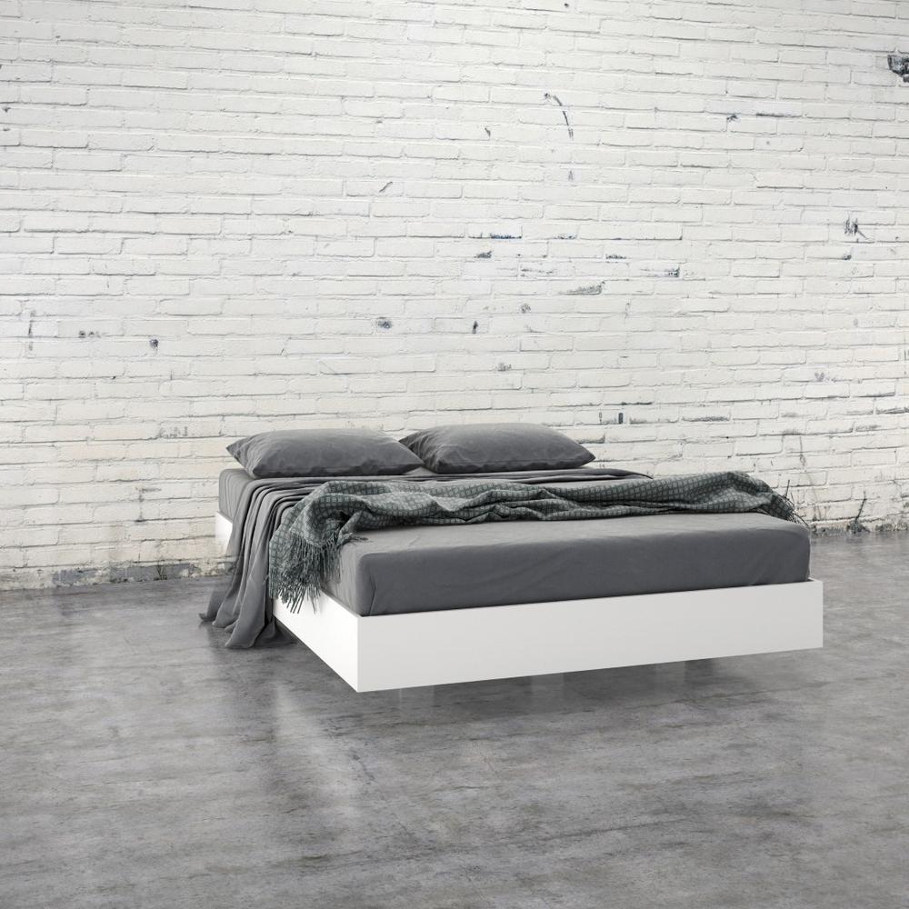 Platform Bed Frame, Full|White. Picture 2