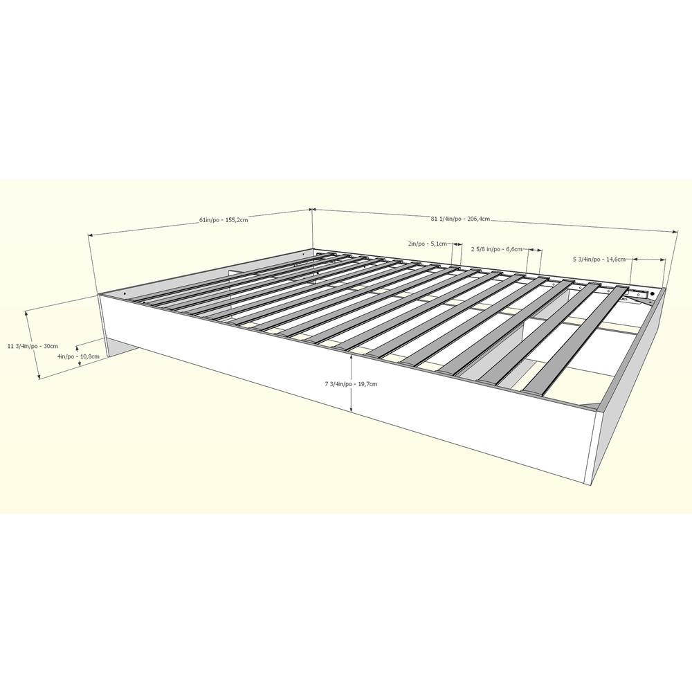 Platform Bed Frame, Queen|White. Picture 4