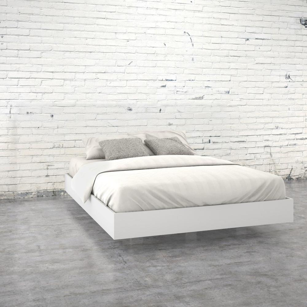 Platform Bed Frame, Queen|White. Picture 2