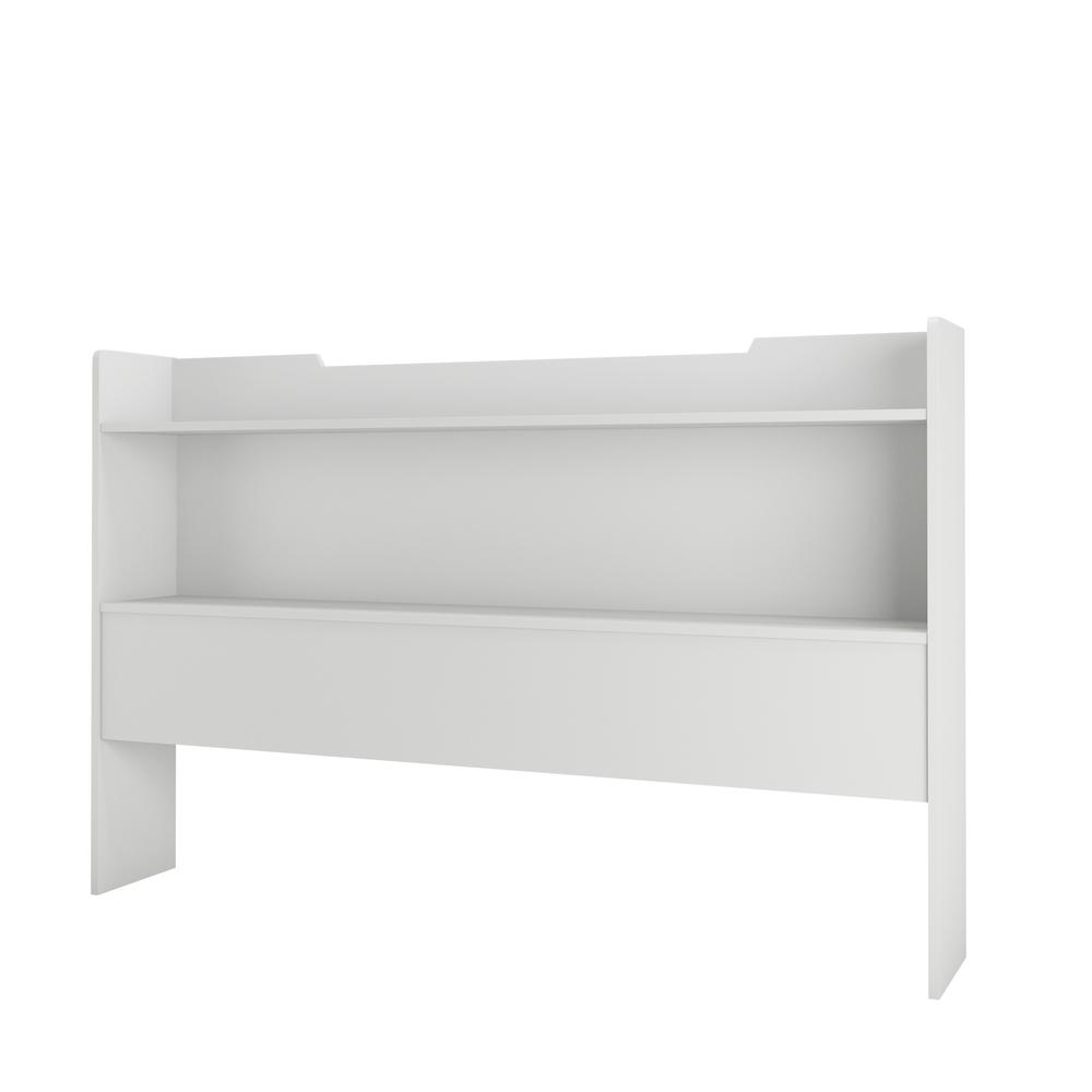 Bookcase Headboard, Queen|White. Picture 1