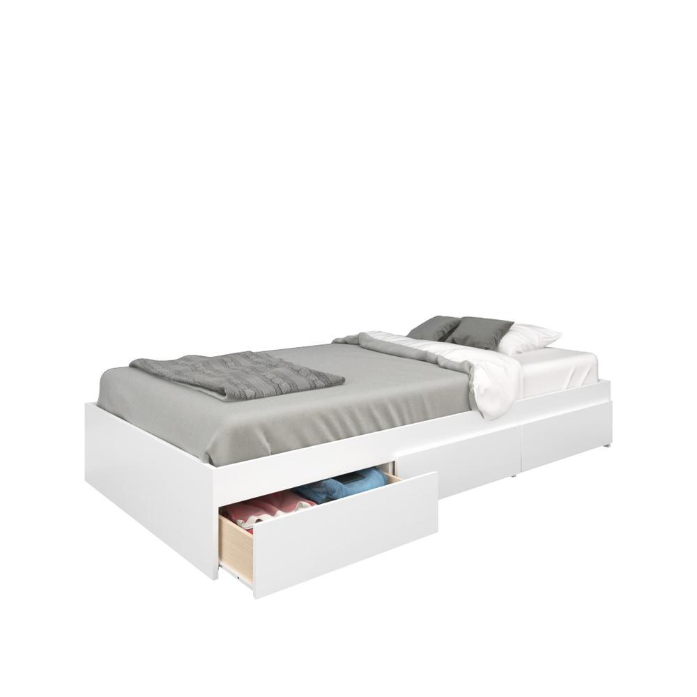 3-Drawer Storage Bed Frame, Twin|White. Picture 2