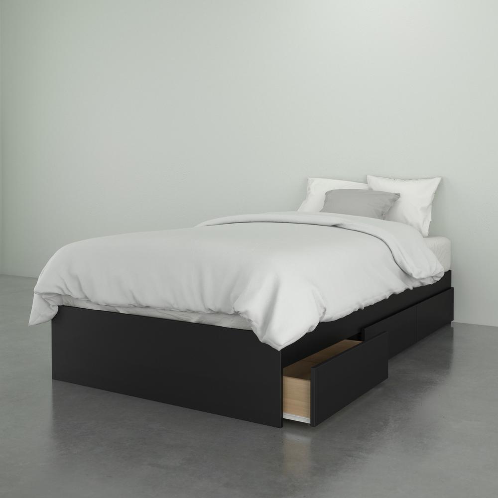 3-Drawer Storage Bed Frame, Twin|Black. Picture 2
