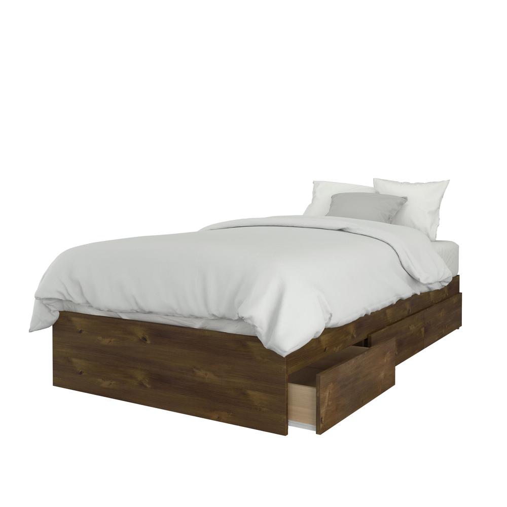 3-Drawer Storage Bed Frame, Twin|Truffle. Picture 1