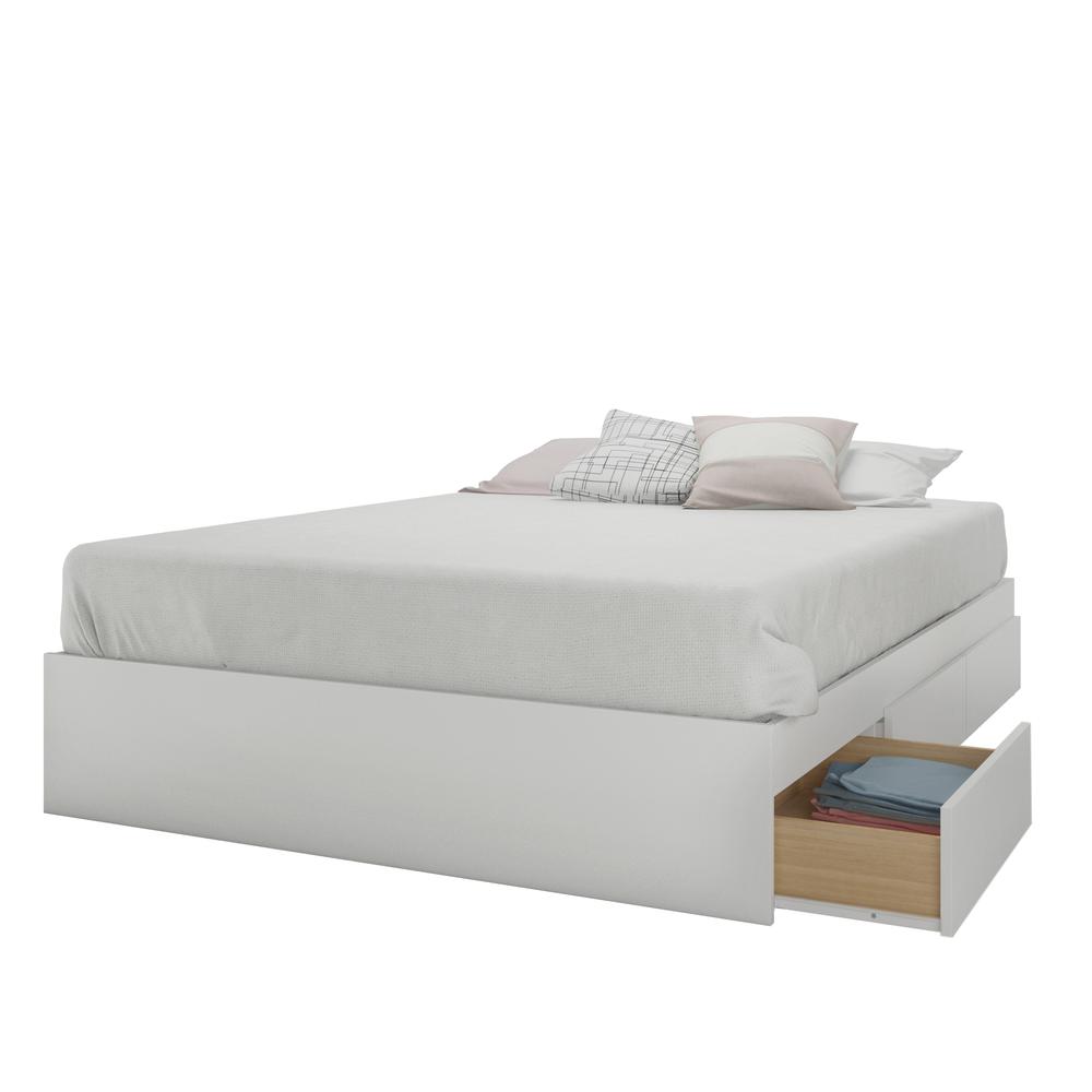 3-Drawer Storage Bed Frame, Full|White. Picture 2