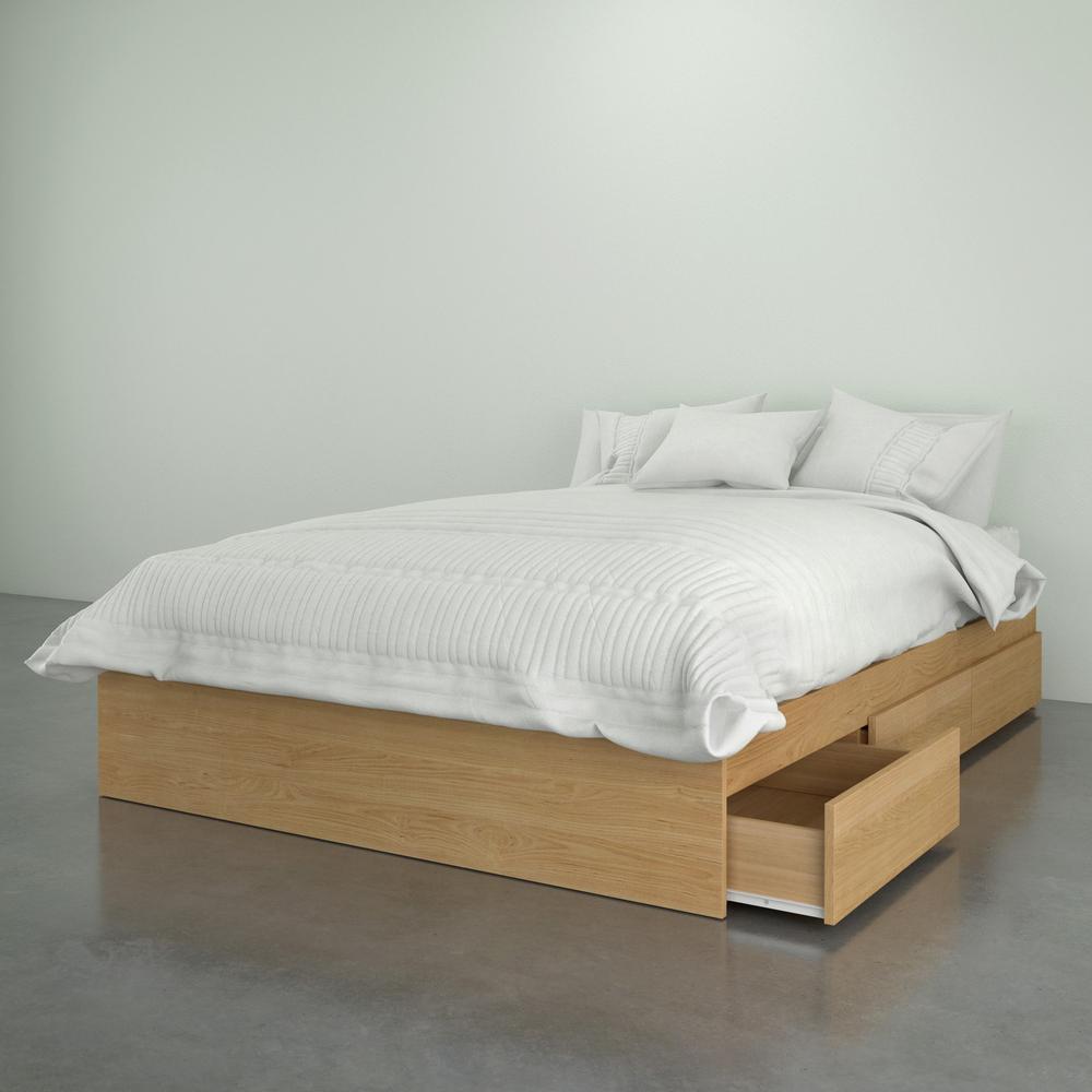 3-Drawer Storage Bed Frame, Full|Natural Maple. Picture 3