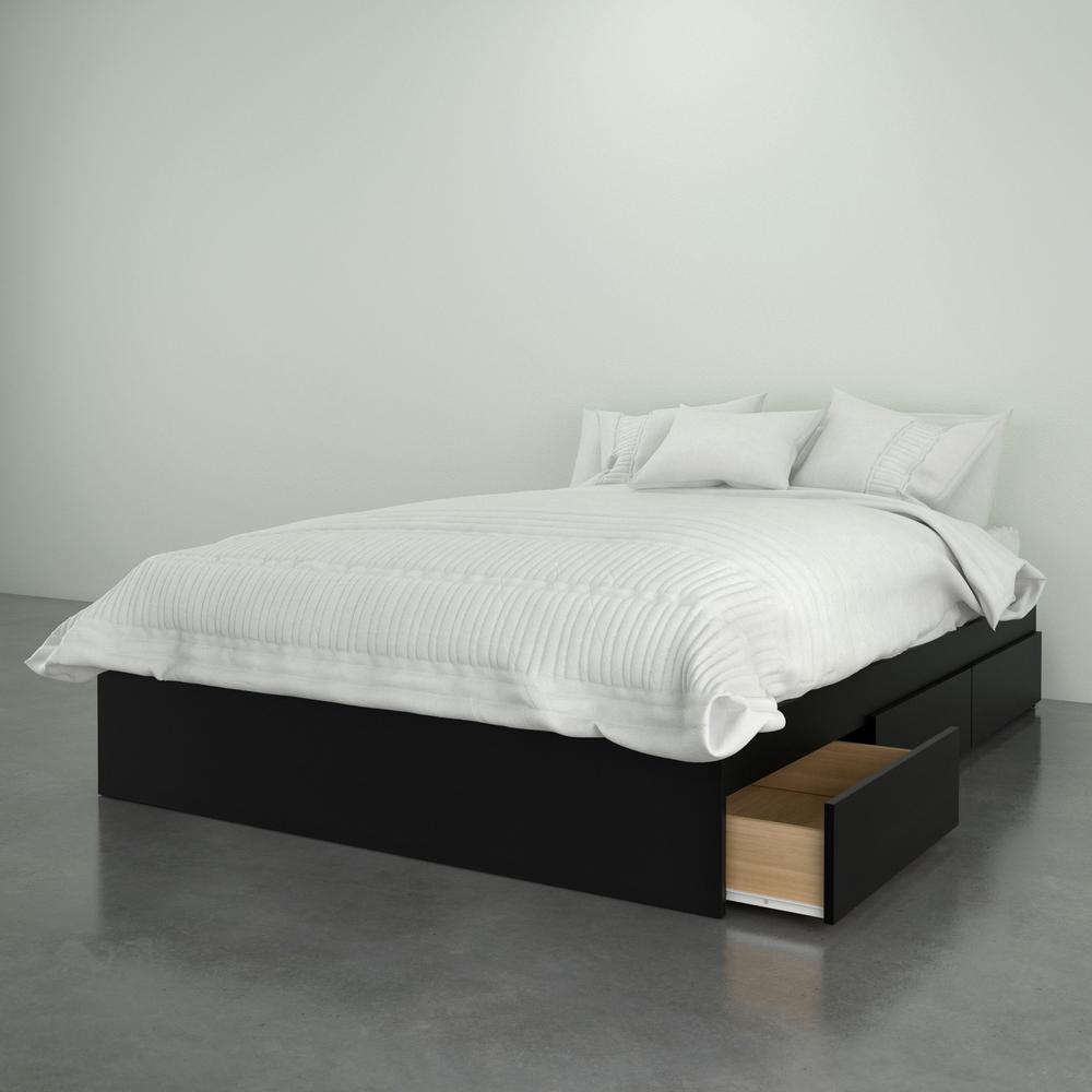 3-Drawer Storage Bed Frame, Full|Black. Picture 2