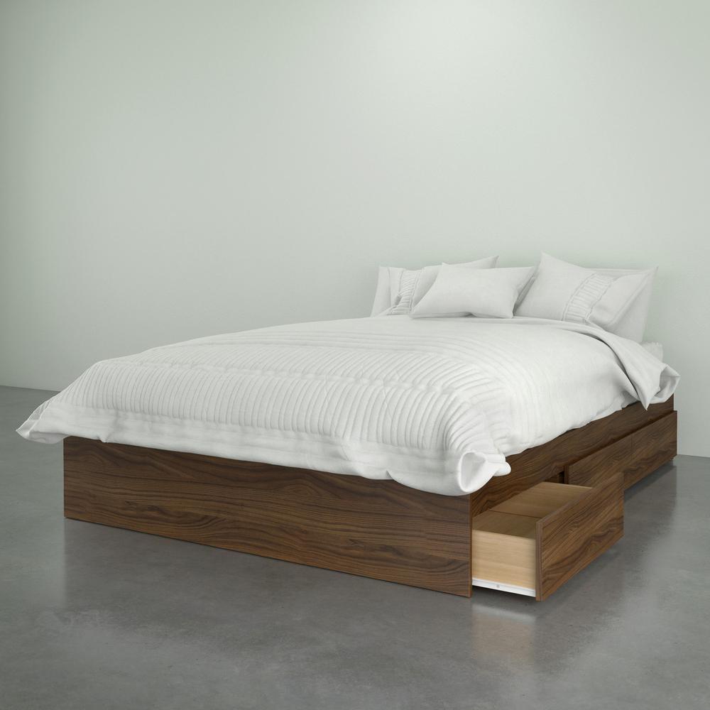 3-Drawer Storage Bed Frame, Full|Walnut. Picture 3