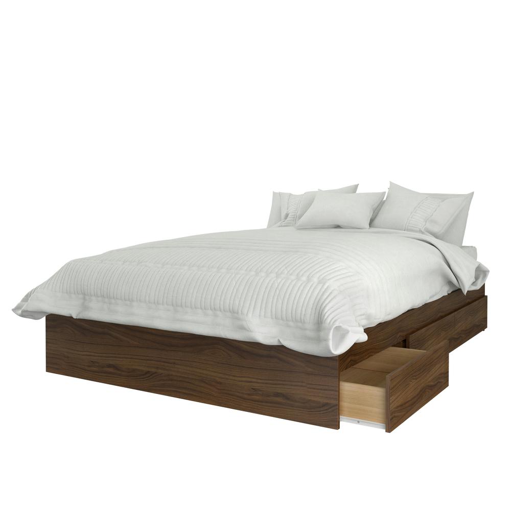 3-Drawer Storage Bed Frame, Full|Walnut. Picture 1