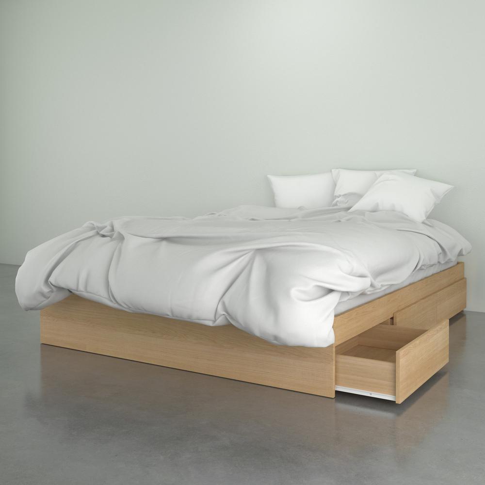 3-Drawer Storage Bed Frame, Queen|Natural Maple. Picture 3