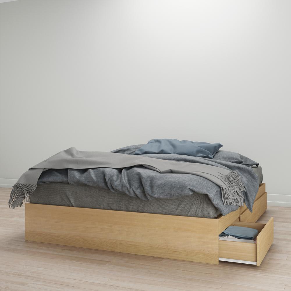 3-Drawer Storage Bed Frame, Queen|Natural Maple. Picture 4