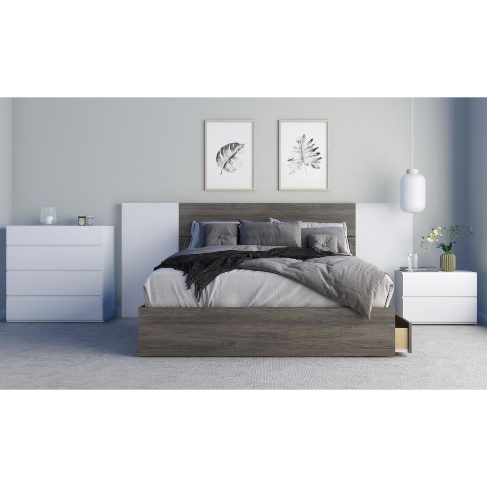 3-Drawer Storage Bed Frame, Queen|Bark Grey. Picture 4