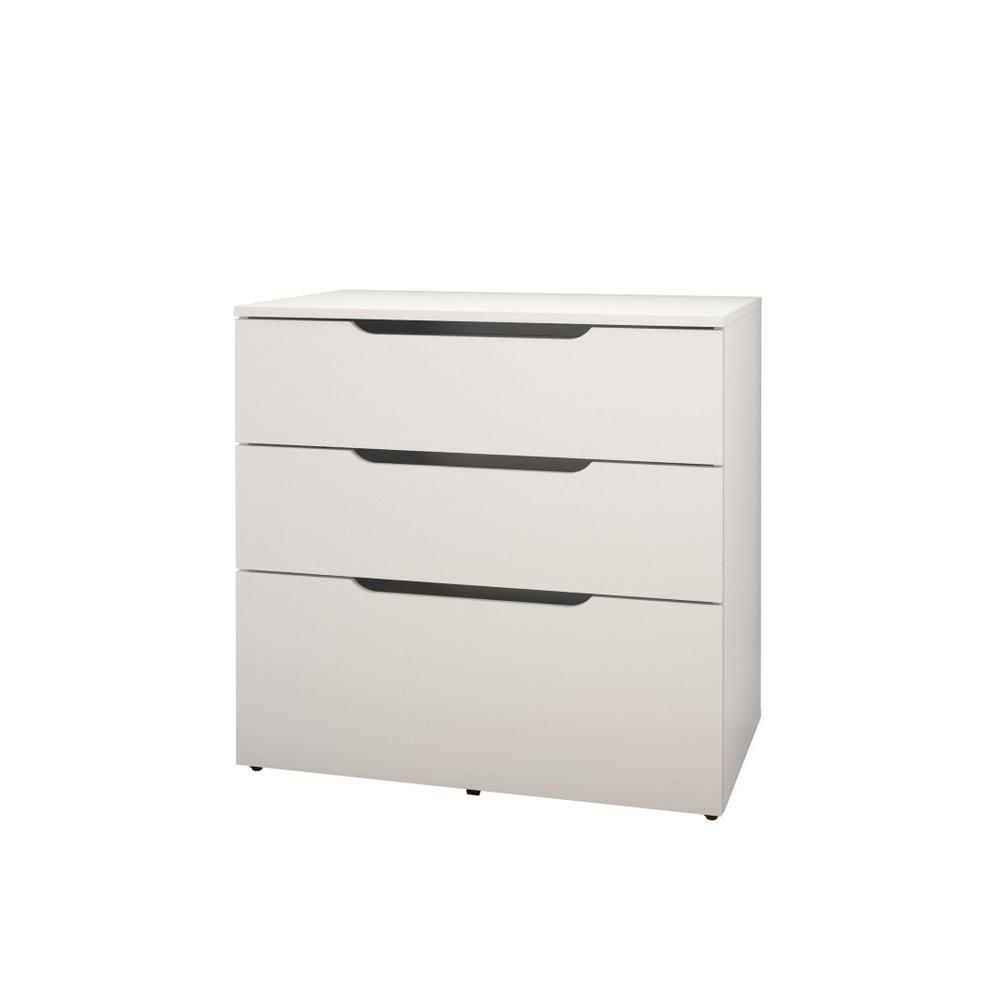2-Piece Home Office With Desk & 3-Drawer Filling Cabinet, White. Picture 2