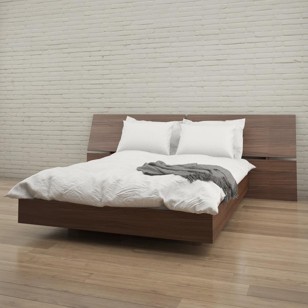 2-Piece Bedset With Bed Frame And Headboard, Queen|Walnut. Picture 3
