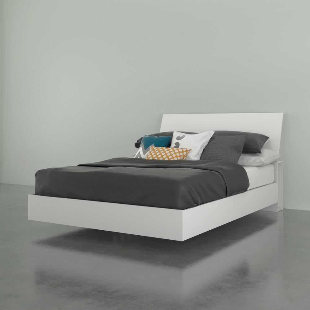 2-Piece Bedset With Bed Frame And Headboard, Full|White. Picture 3