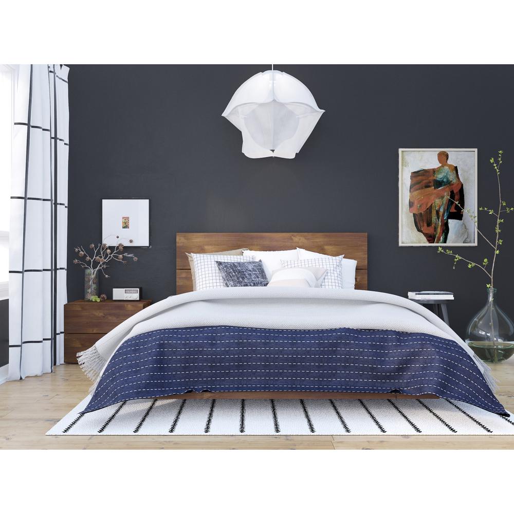 3-Piece Bedroom Set With Bed Frame, Headboard & Nightstand, Queen|Truffle. Picture 4