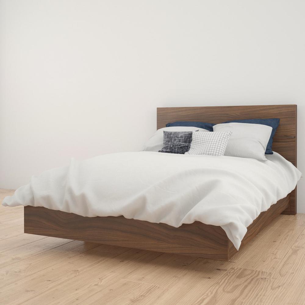 2-Piece Bedset With Bed Frame And Headboard, Full|Walnut. Picture 3