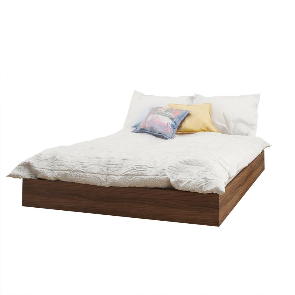 2-Piece Bedset With Bed Frame And Headboard, Full|Walnut. Picture 1
