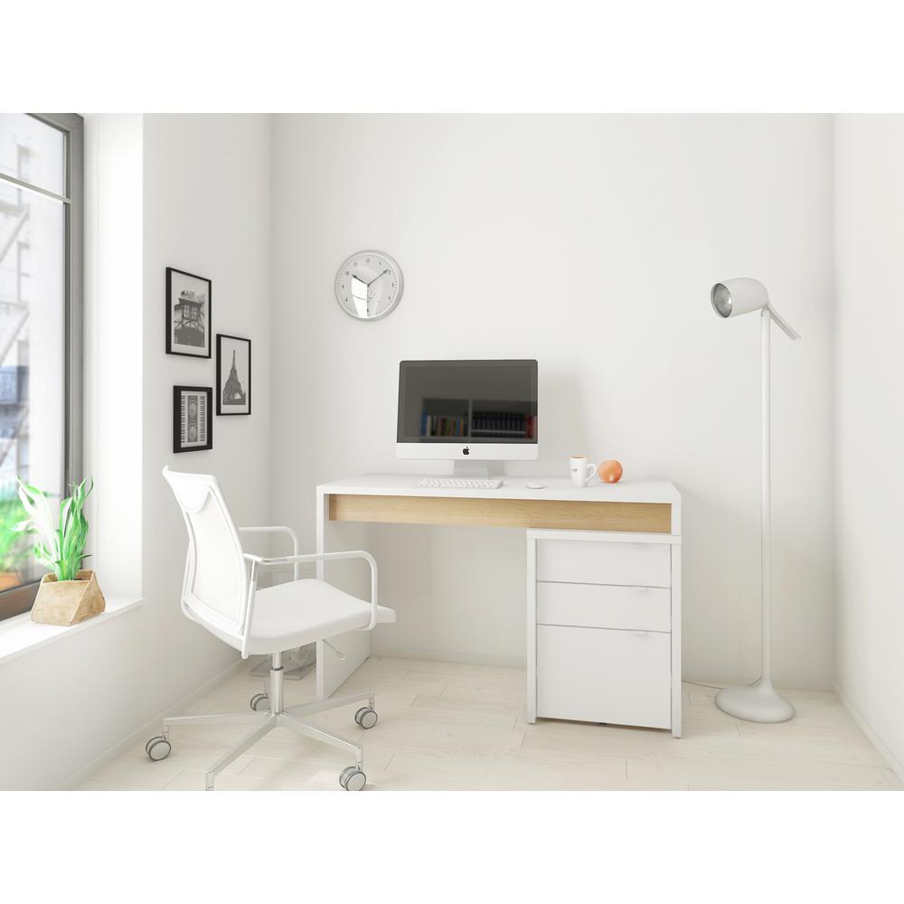 Chrono 2 Piece Home Office Set, Natural Maple & White. Picture 6