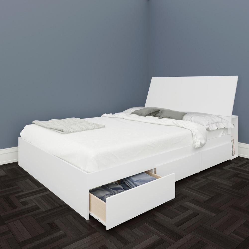 2-Piece Bedset With Bed Frame And Headboard, Full|White. Picture 3