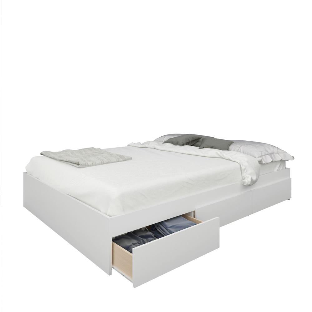 2-Piece Bedset With Bed Frame And Headboard, Full|White. Picture 1