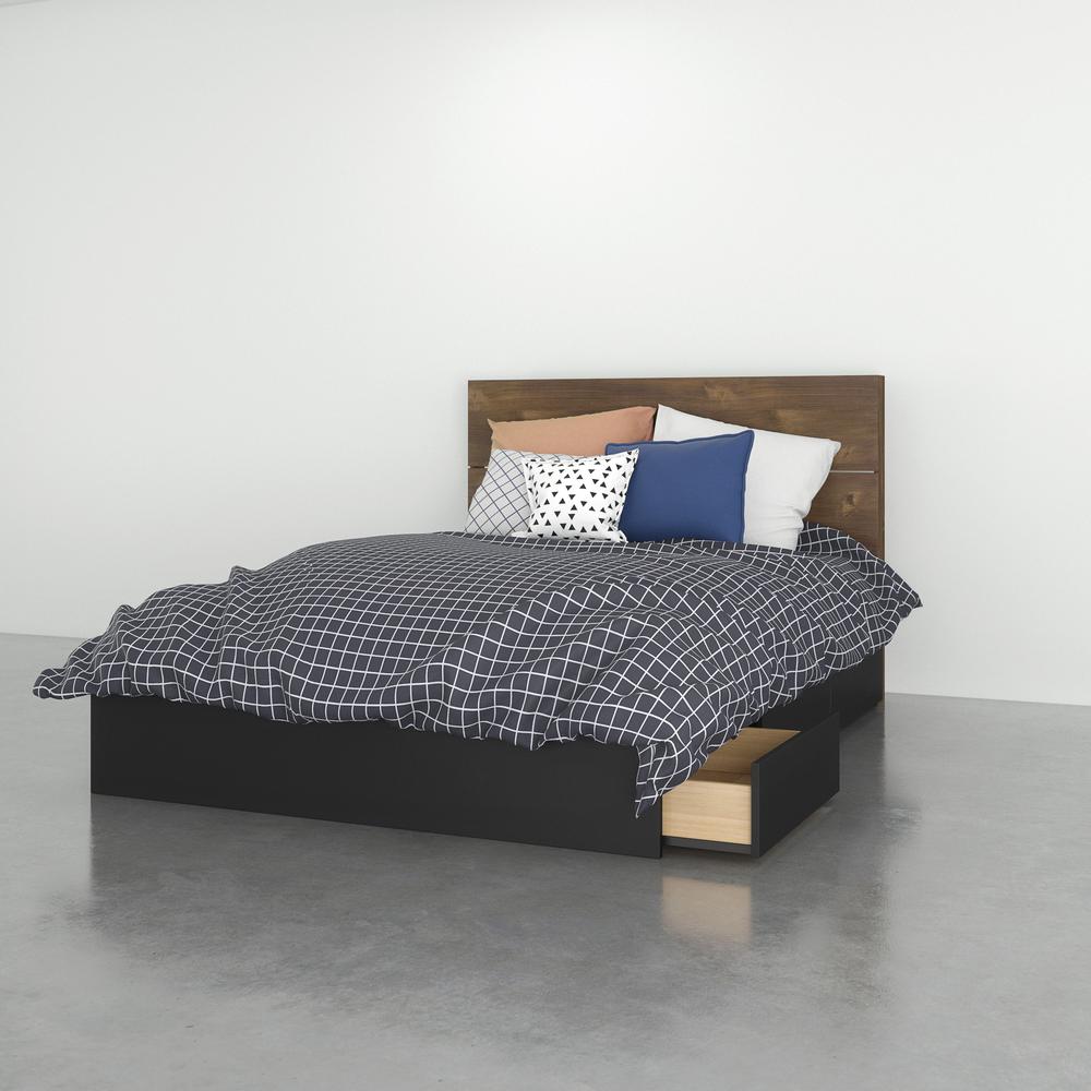 2-Piece Bedset With Bed Frame And Headboard, Full|Truffle & Black. Picture 3