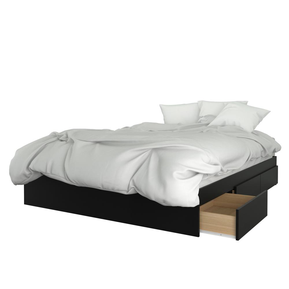 2-Piece Bedset With Bed Frame And Headboard, Queen|Truffle & Black. Picture 1
