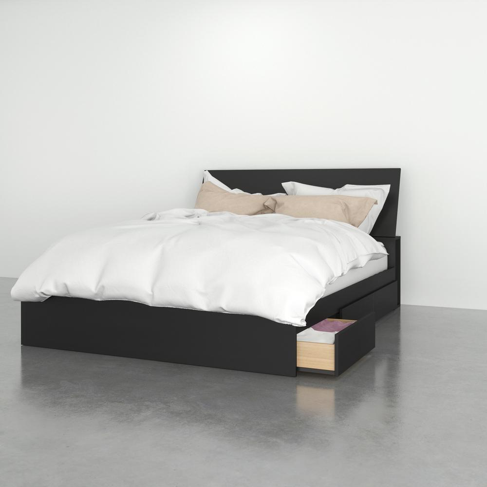 2-Piece Bedset With Bed Frame And Headboard, Queen|Black. Picture 1