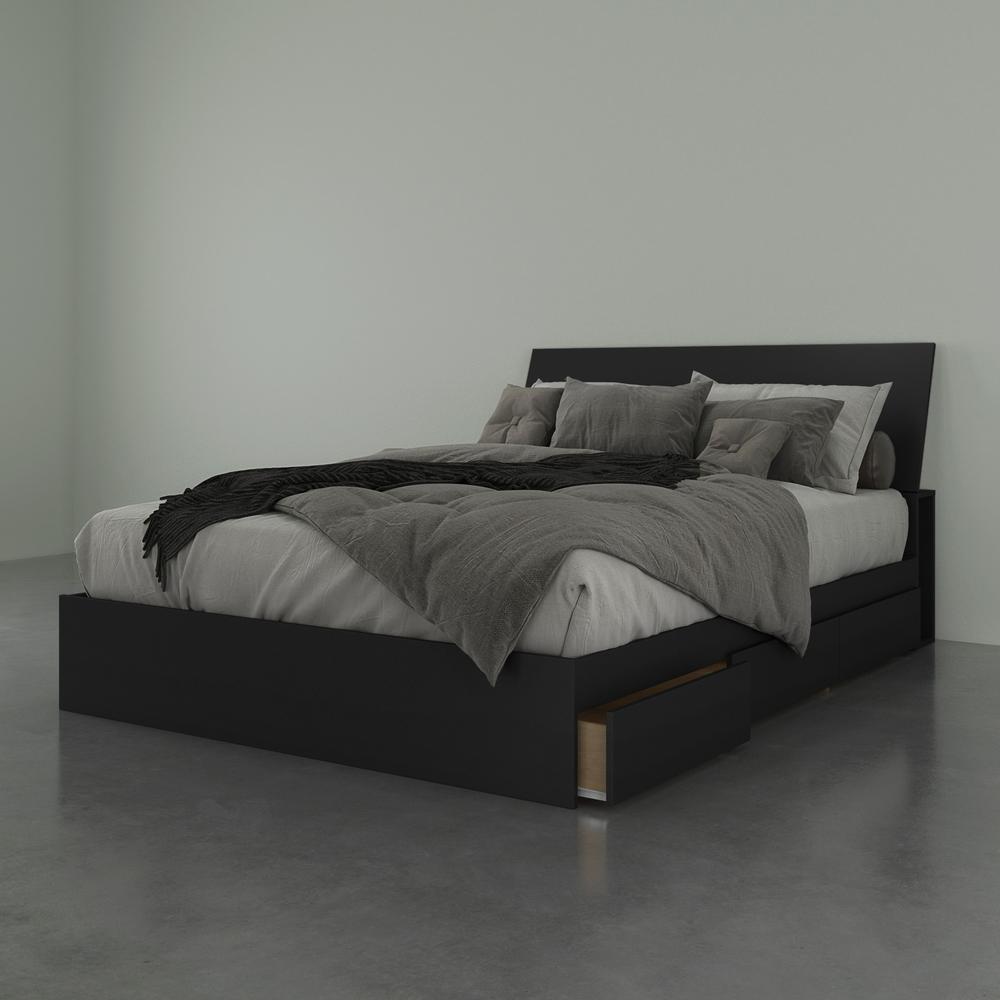 2-Piece Bedset With Bed Frame And Headboard, Queen|Black. Picture 2