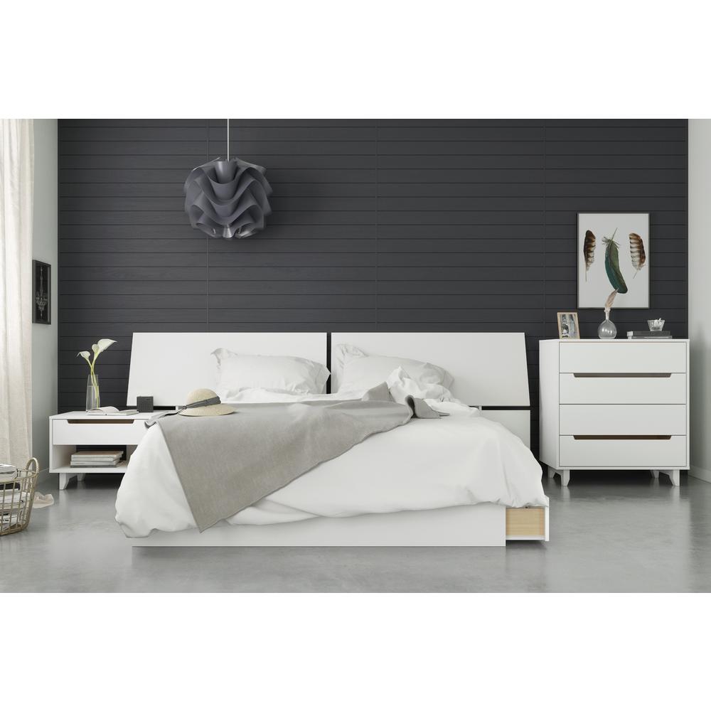 4-Piece Bedroom Set With Bed Frame, Headboard, Nightstand & Dresser, Queen. Picture 5