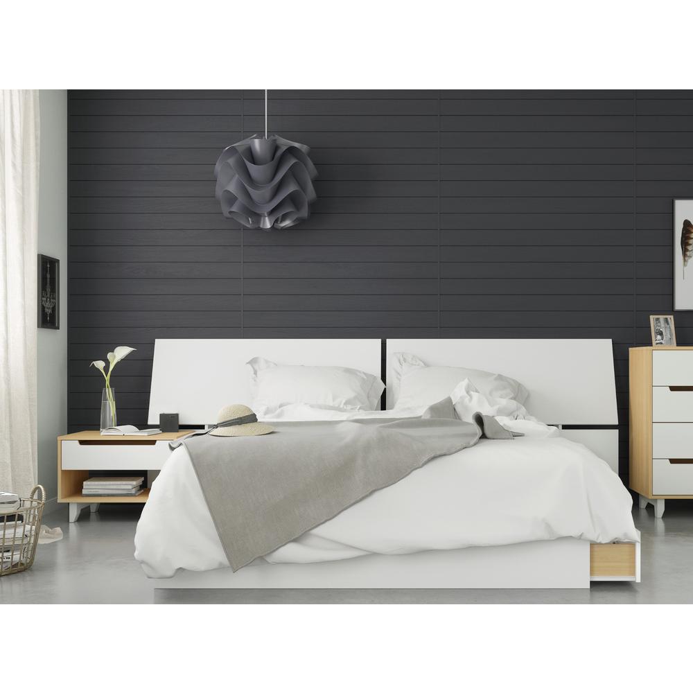 3-Piece Bedroom Set With Bed Frame, Headboard & Nightstand, Queen|White Ii. Picture 1