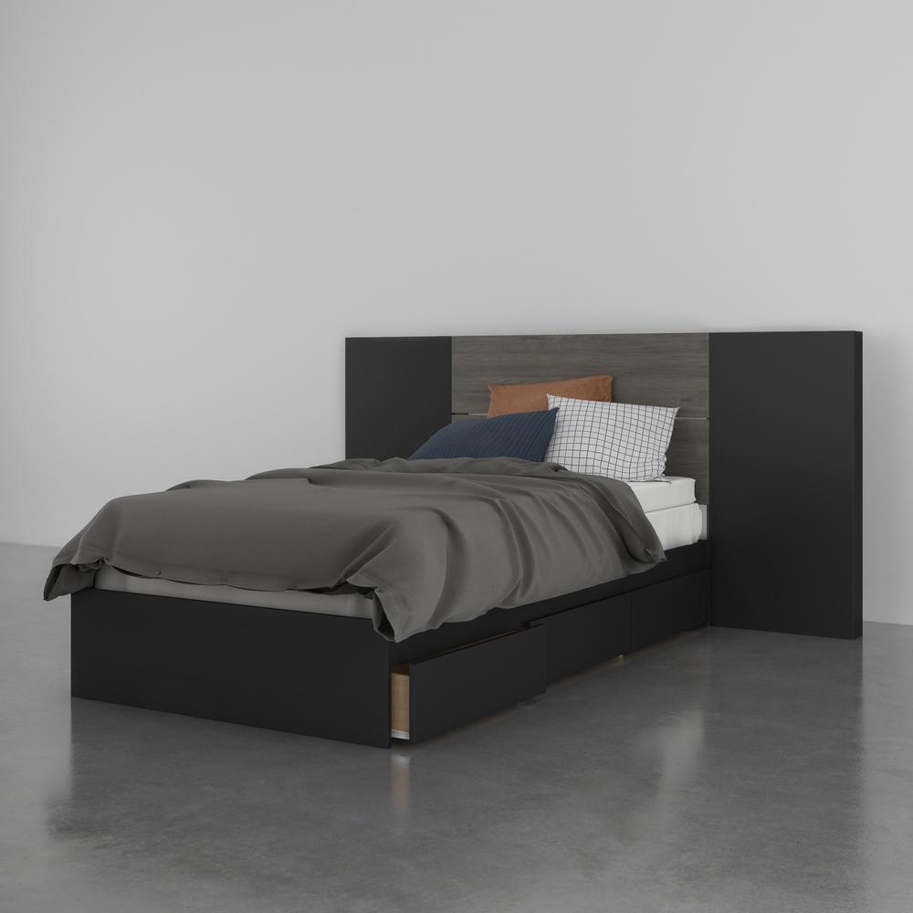 3-Piece Bedroom Set With Bed Frame, Headboard & Extension Panels, Twin. Picture 1